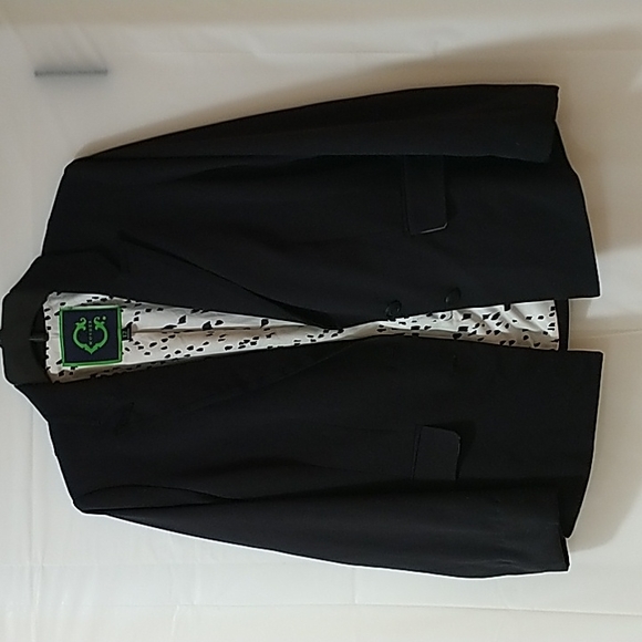 C Wonder Black Blazer Printed lining Sized 12 - Picture 5 of 5